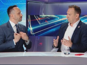 Tomasz Trela i Janusz Kowalski w programie "Debata Dnia" w Polsat News