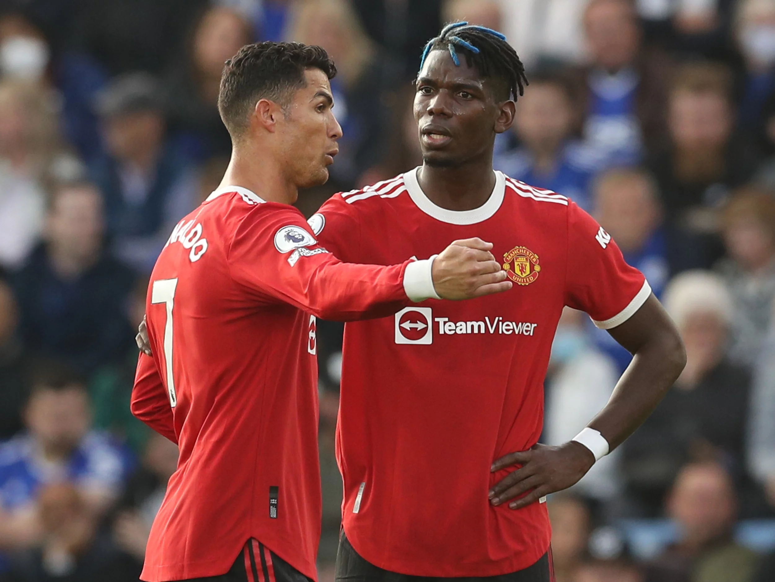 Cristiano Ronaldo i Paul Pogba, piłkarze Manchesteru United