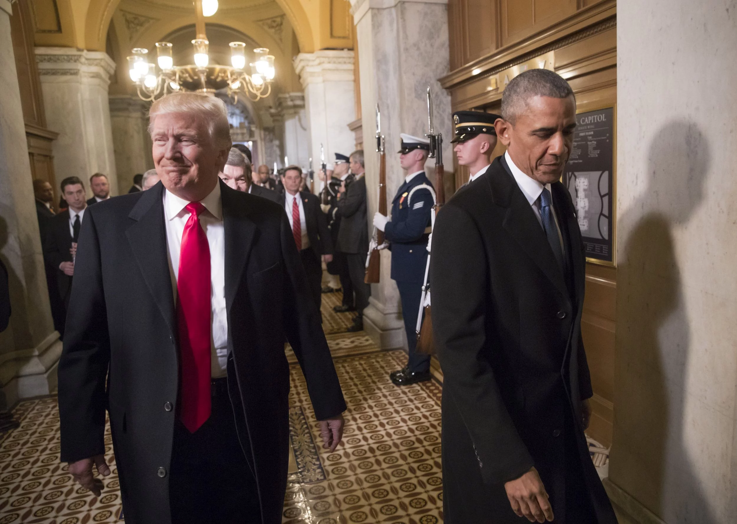 Donald Trump i Barack Obama w dniu inauguracji prezydentury tego pierwszego