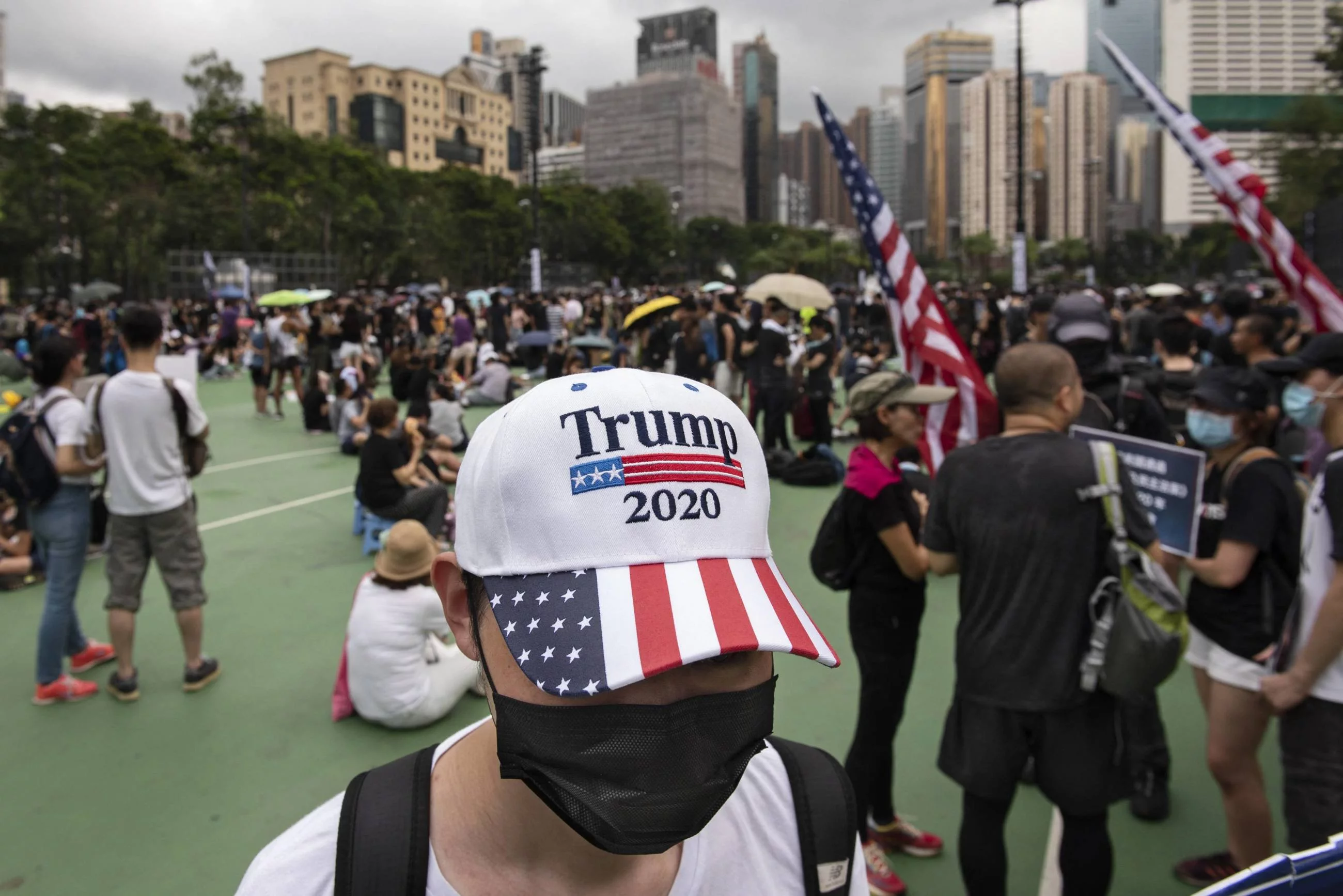 Protestujący w Hongkongu