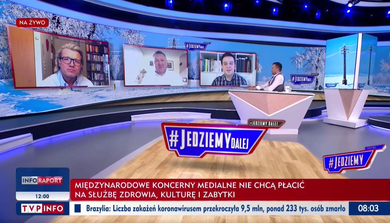 Studio programu "#Jedziemy" w TVP Info