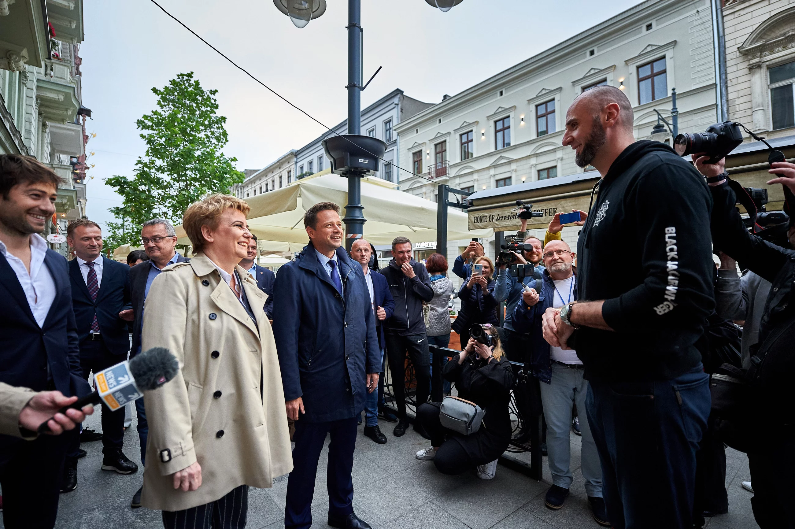 Hanna Zdanowska, Rafał Trzaskowski i Marcin Gortat