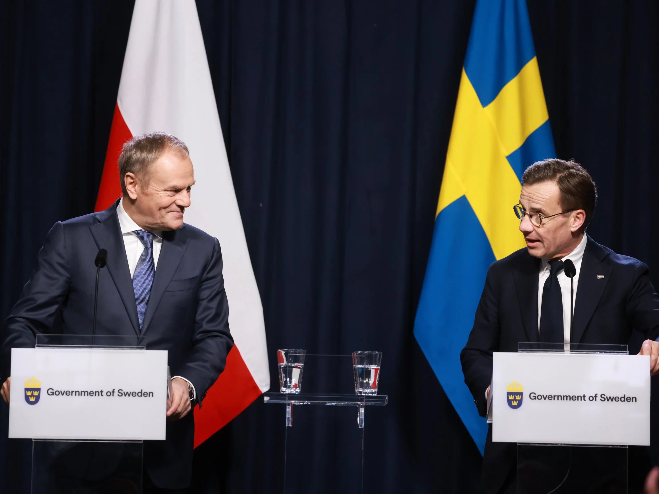 Donald Tusk i Ulf Kristersson