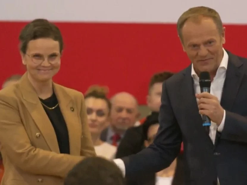 Wioletta Paprocka-Ślusarska i Donald Tusk