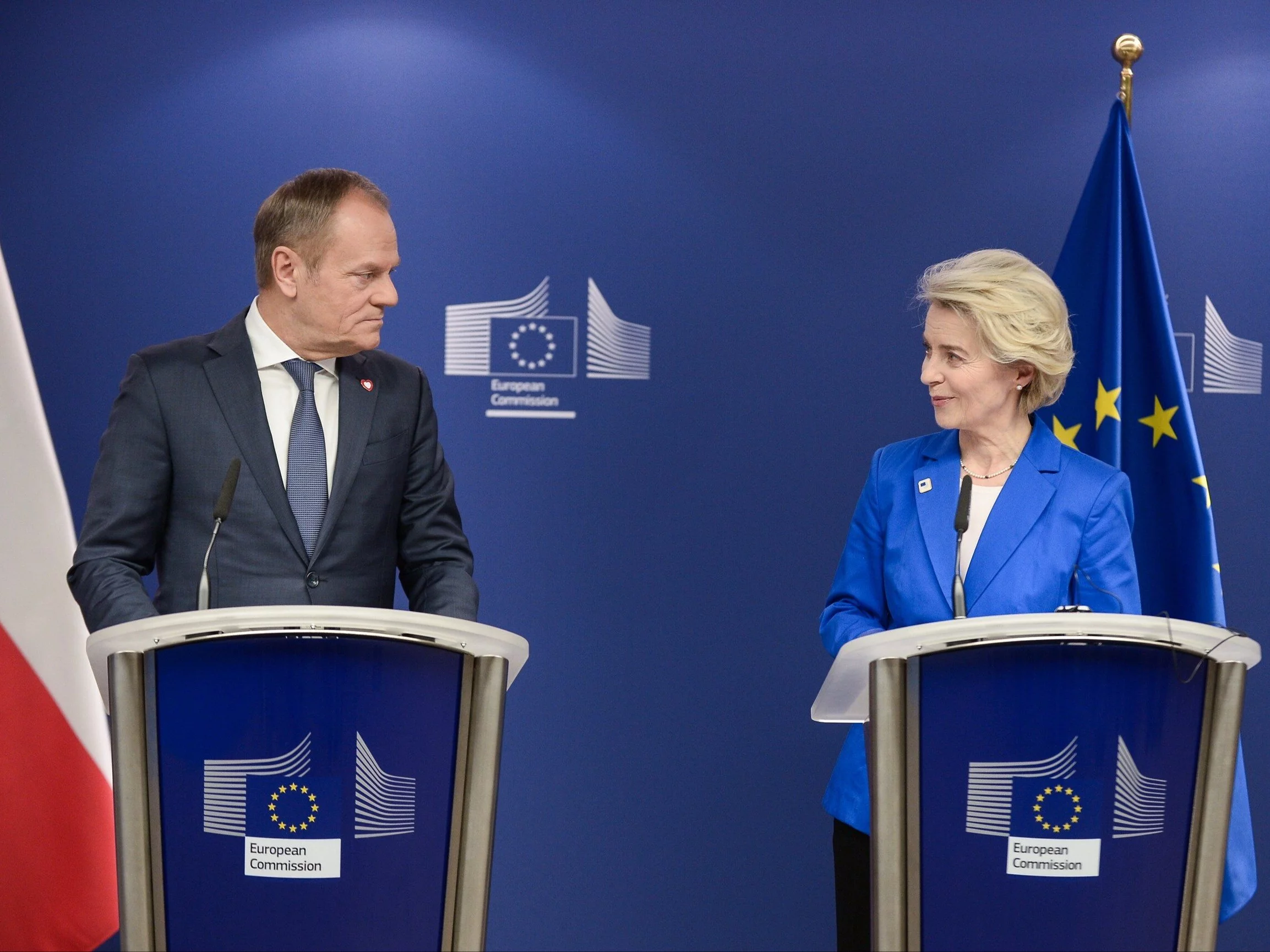 Donald Tusk i Ursula von der Leyen