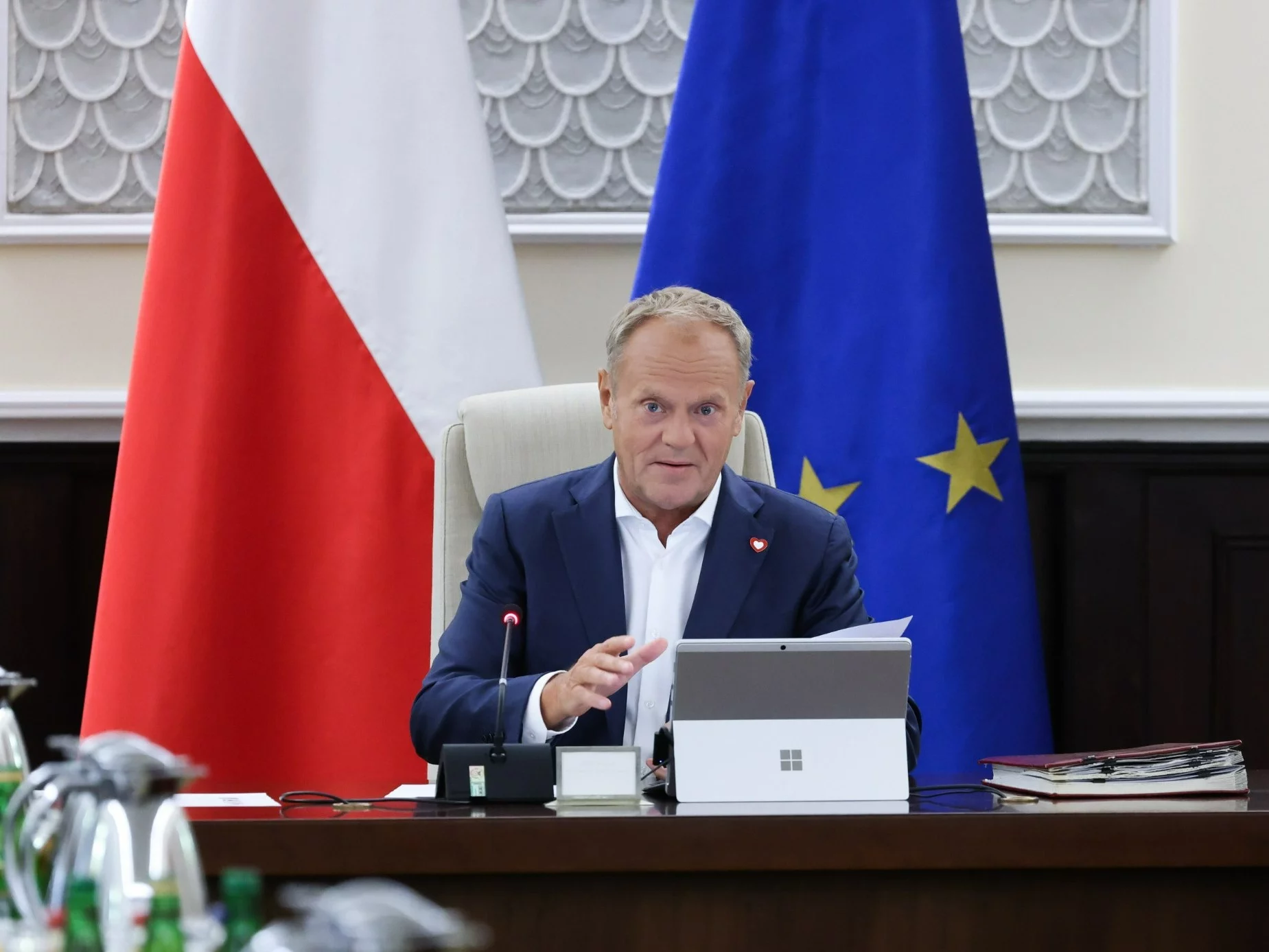 Premier Donald Tusk podczas posiedzenia rządu