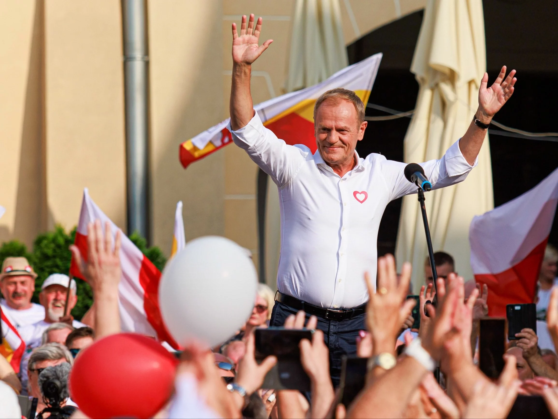 Donald Tusk na spotkaniu z wyborcami w Jeleniej Górze