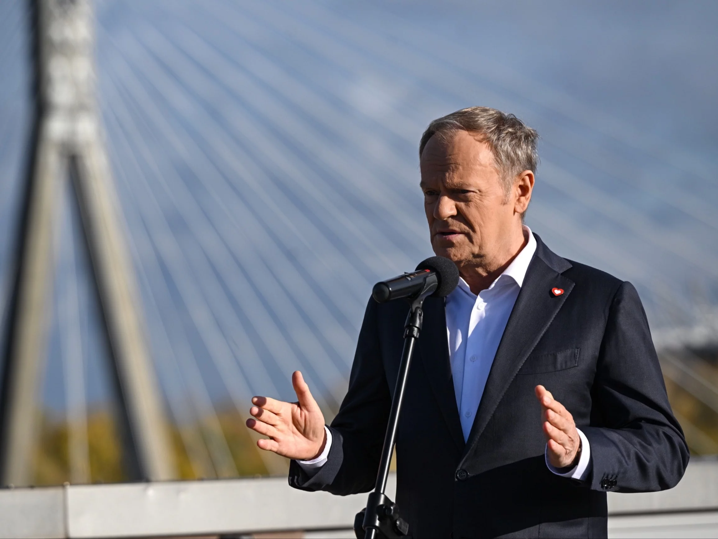 Premier Donald Tusk na konferencji prasowej