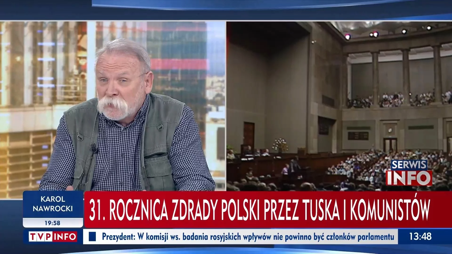 Jeden z pasków TVP Info 4 czerwca