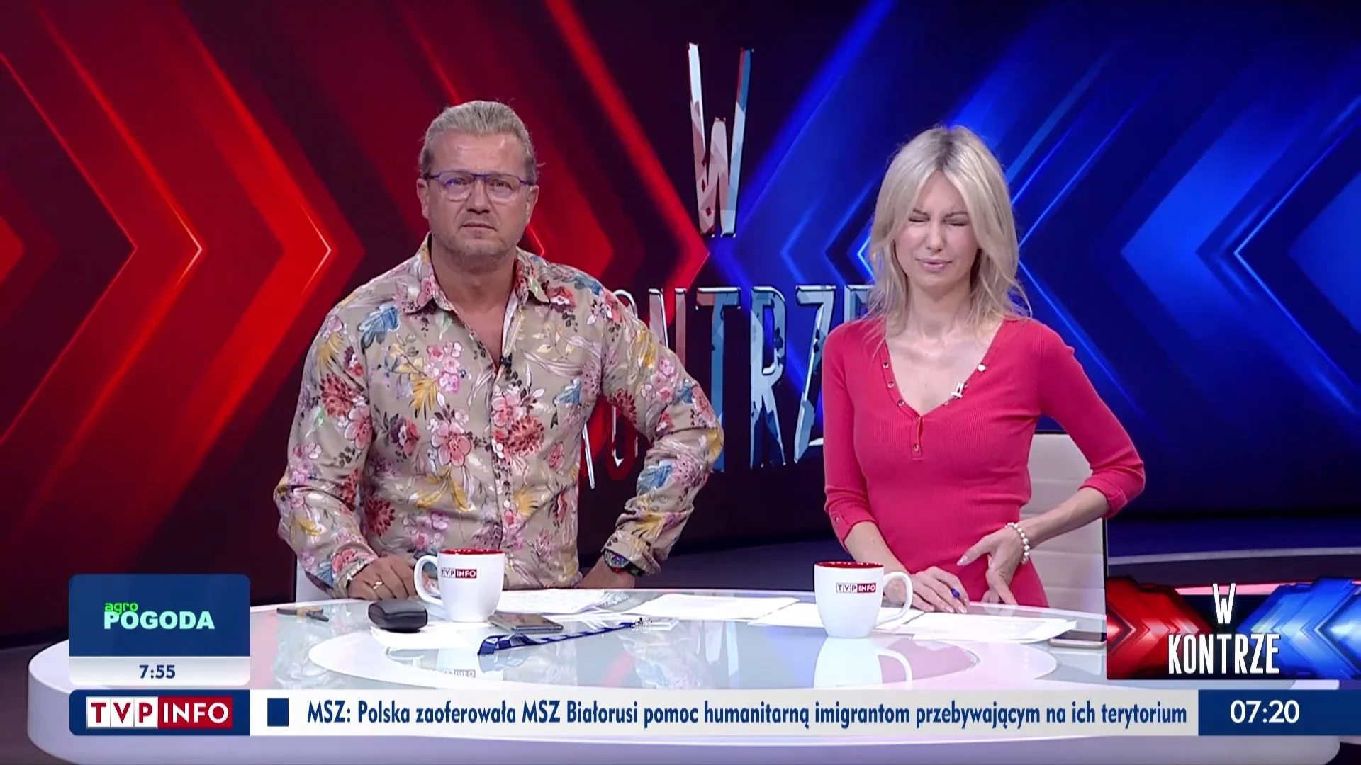 Kadr z programu „W kontrze” w TVP Info