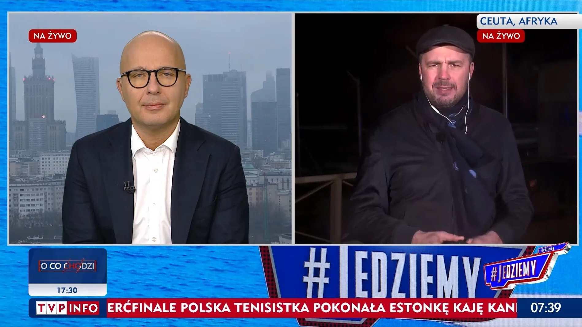 Kadr z programu „#Jedziemy” w TVP Info