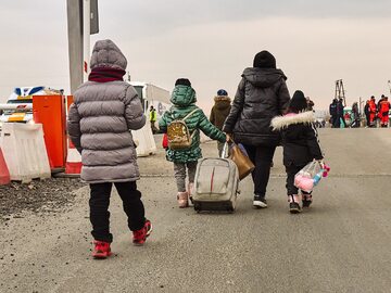 Uchodźcy na przejściu w Medyce