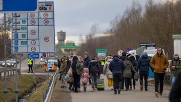 Uchodźcy z Ukrainy. Przejście graniczne w Dorohusku.