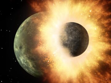 Uderzenie masy skalnej w Ziemie mogło dać początek Księżycowi