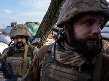 Ukraińscy żołnierze niedaleko Doniecka