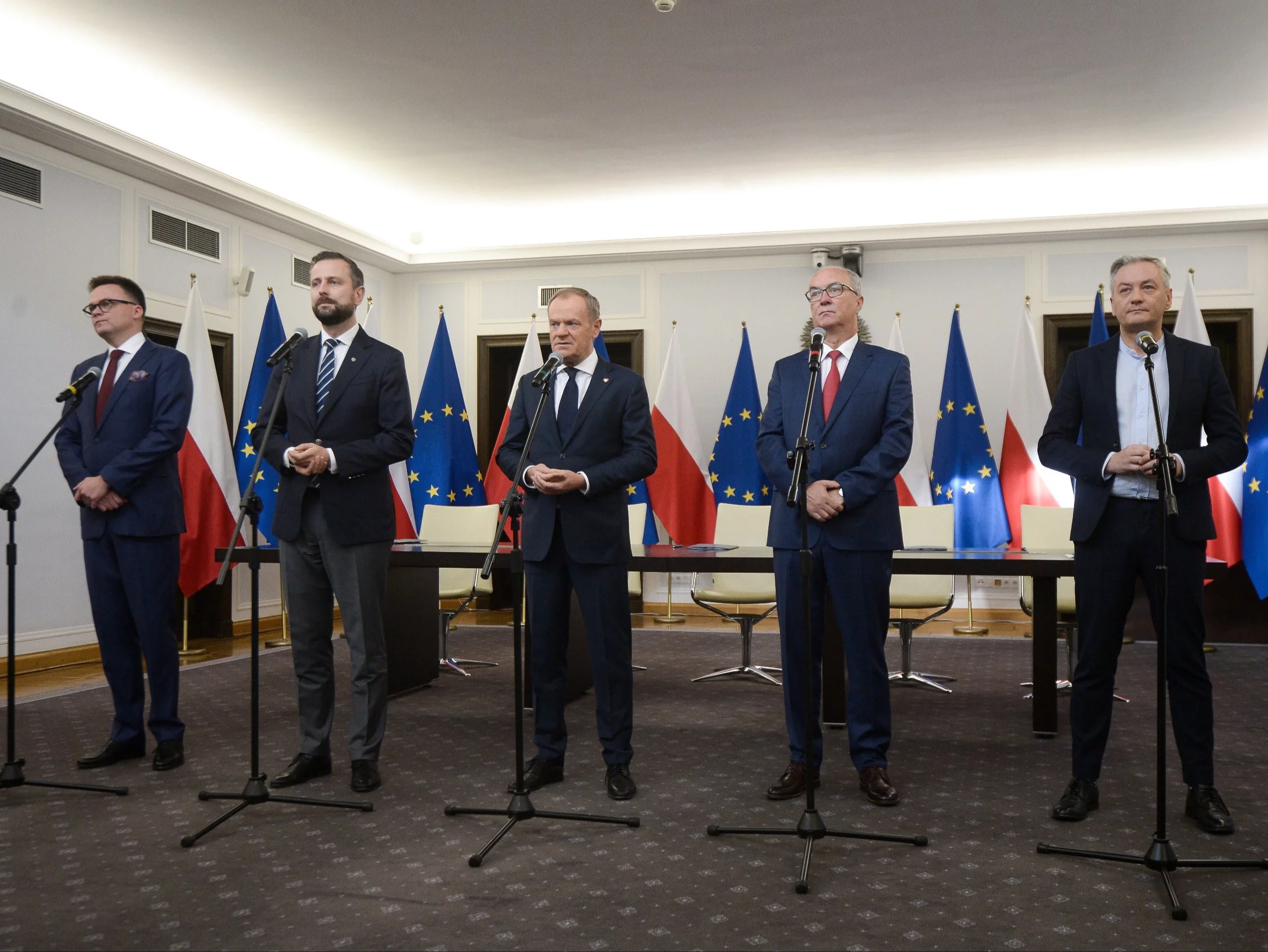 Szymon Hołownia, Władysław Kosiniak-Kamysz, Donald Tusk, Włodzimierz Czarzasty, Robert Biedroń