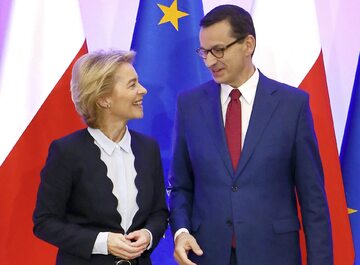 Ursula von der Leyen i Mateusz Morawiecki