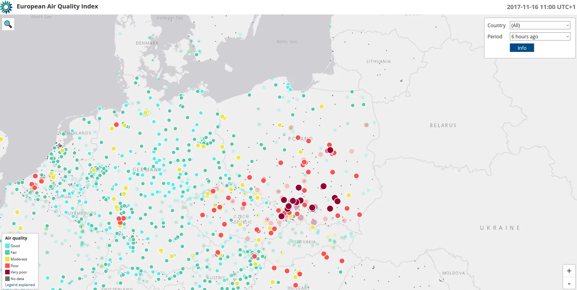 Mapa zanieczyszczenia powietrza