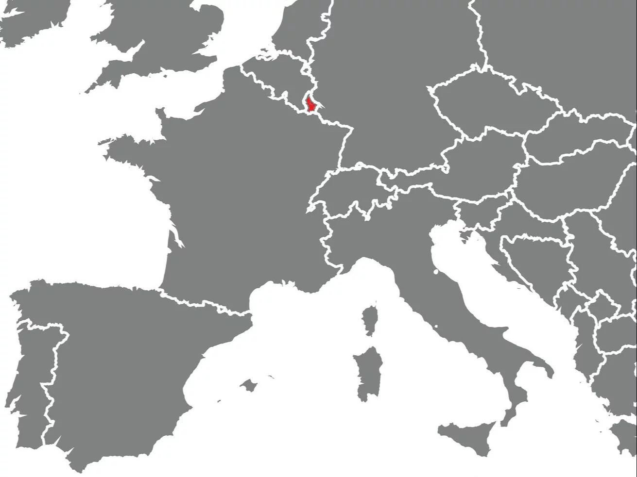 Mapa Europy-Luksemburg