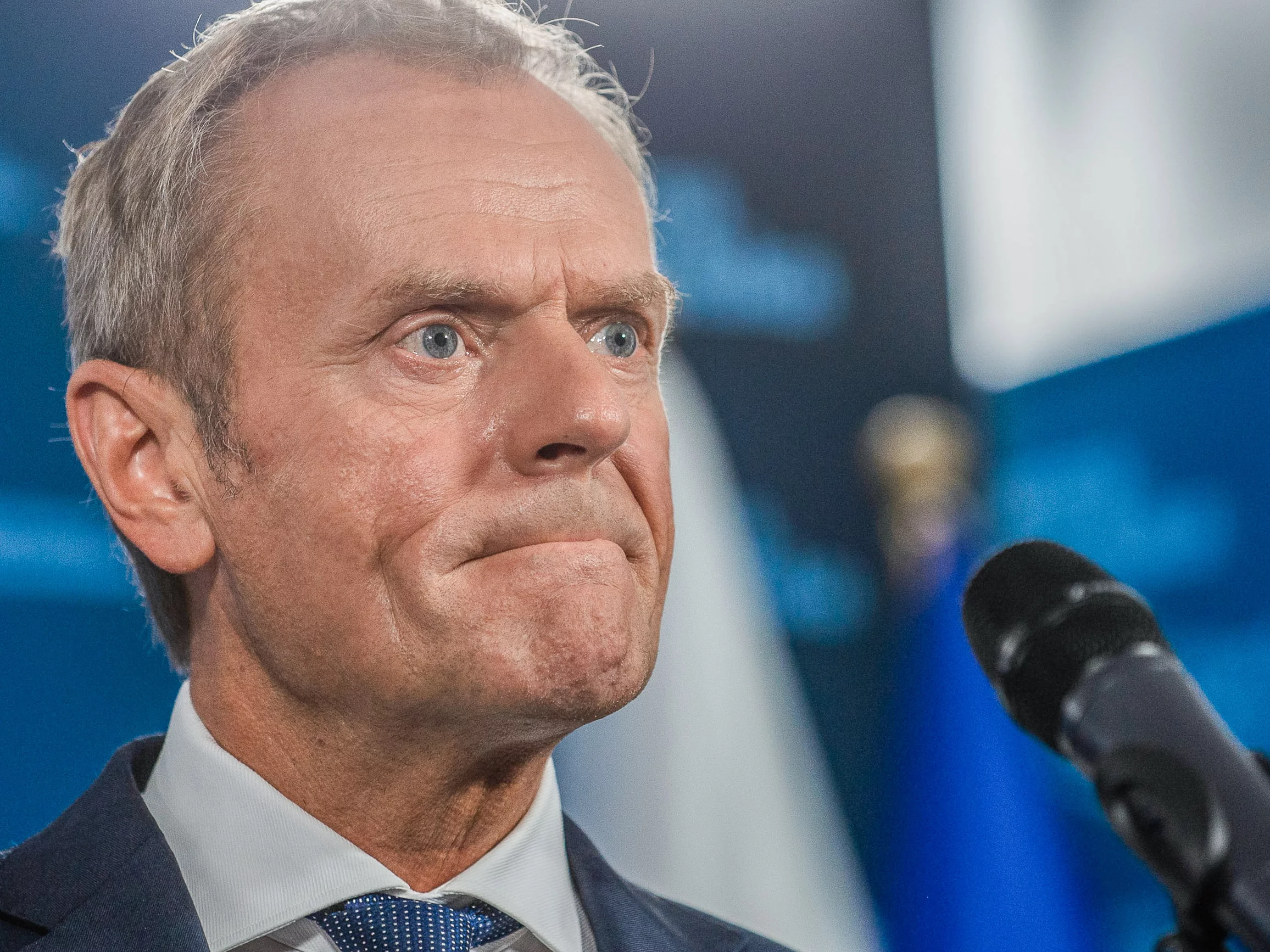 Donald Tusk w czasie konferencji prasowej