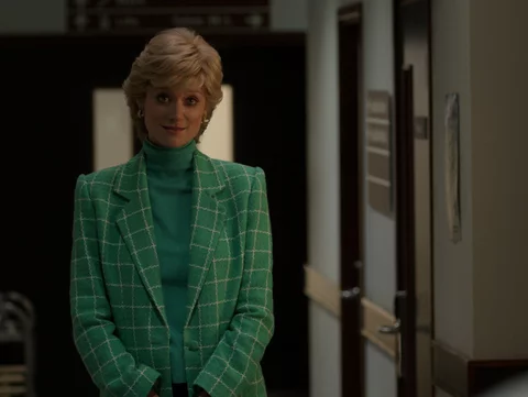 Elizabeth Debicki jako księżna Diana na planie 5. sezonu „The Crown”