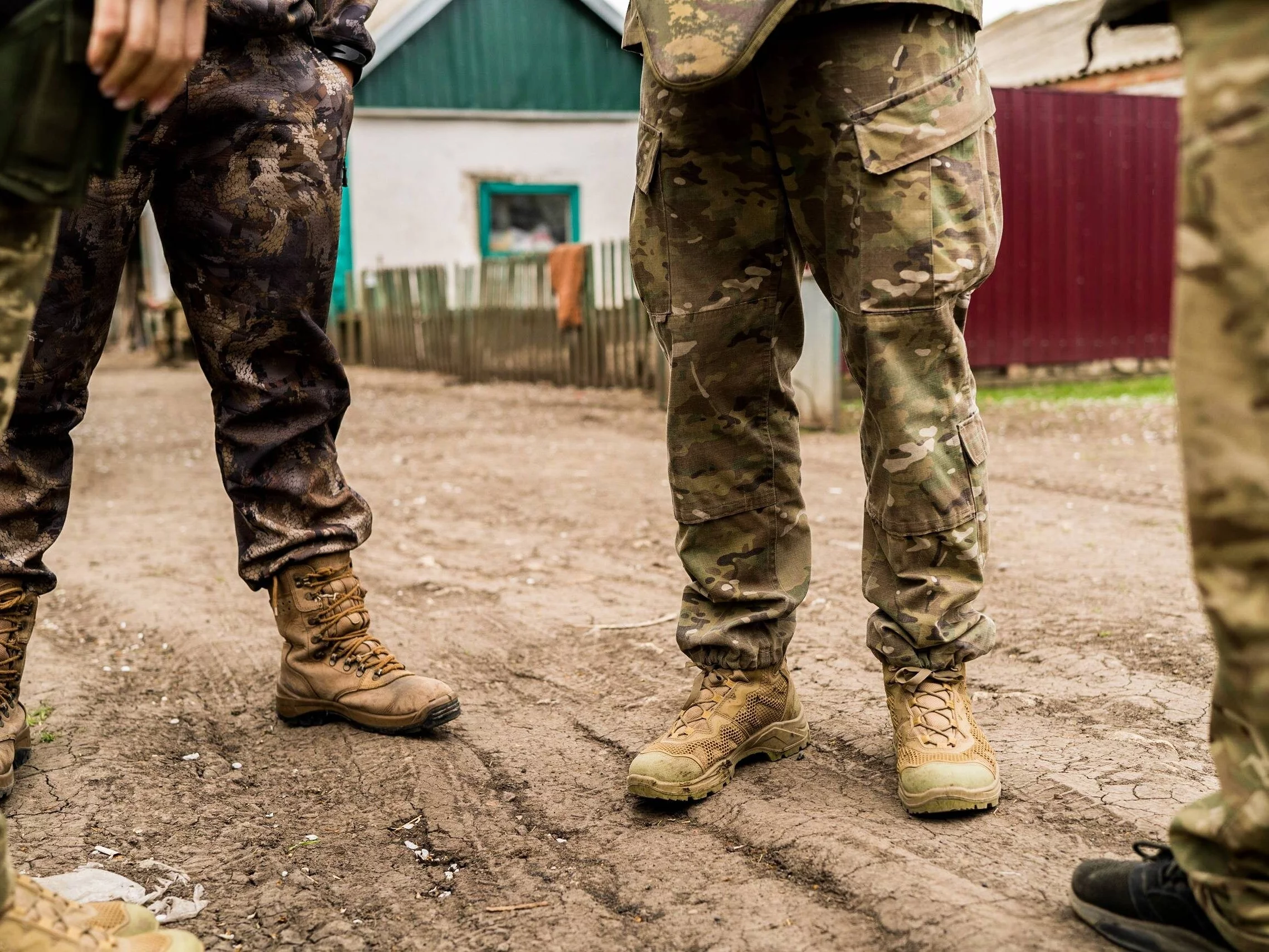 Żołnierze w jednej z miejscowości w okręgu chersońskim