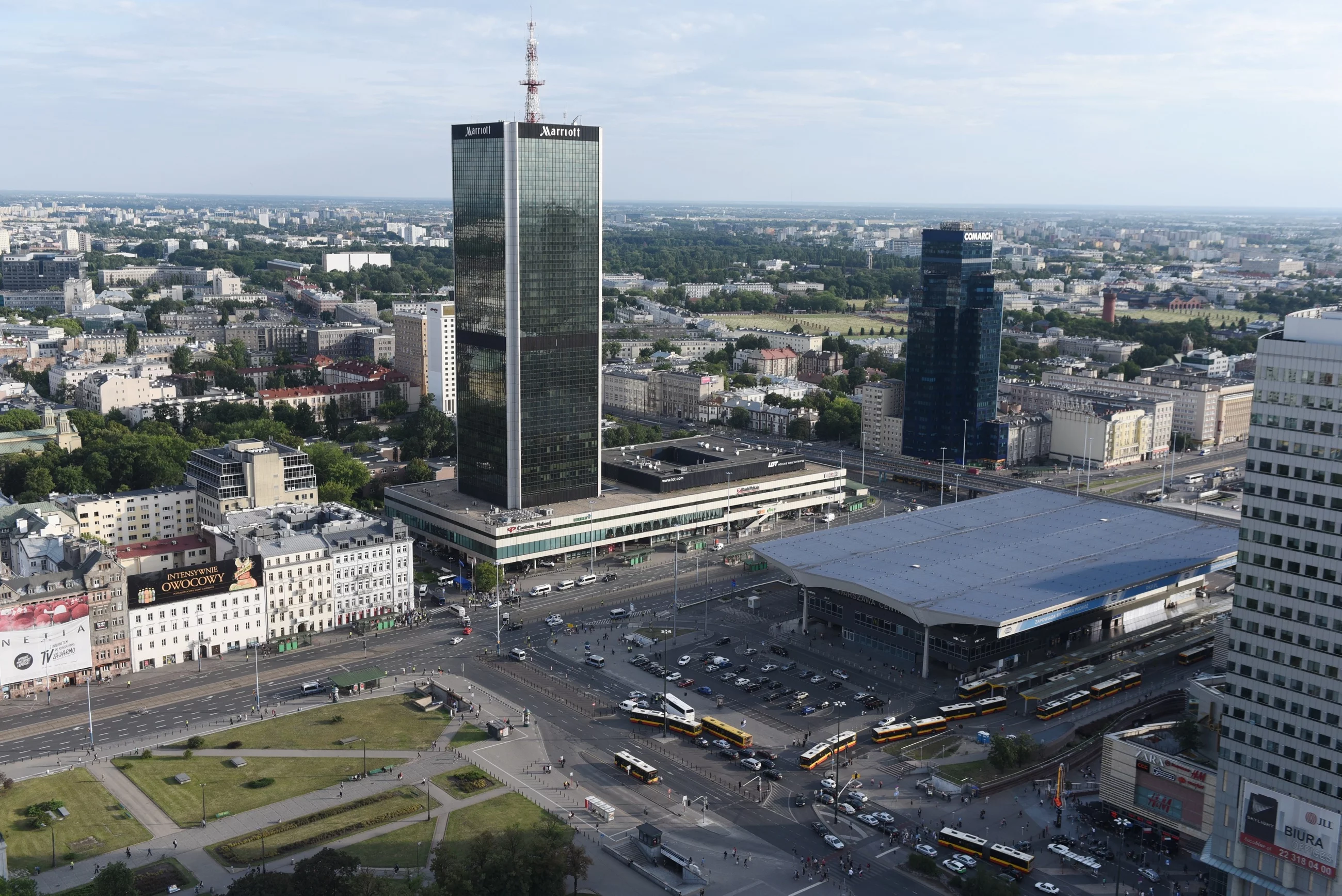 Panorama Warszawy, widok na Dworzec Centralny