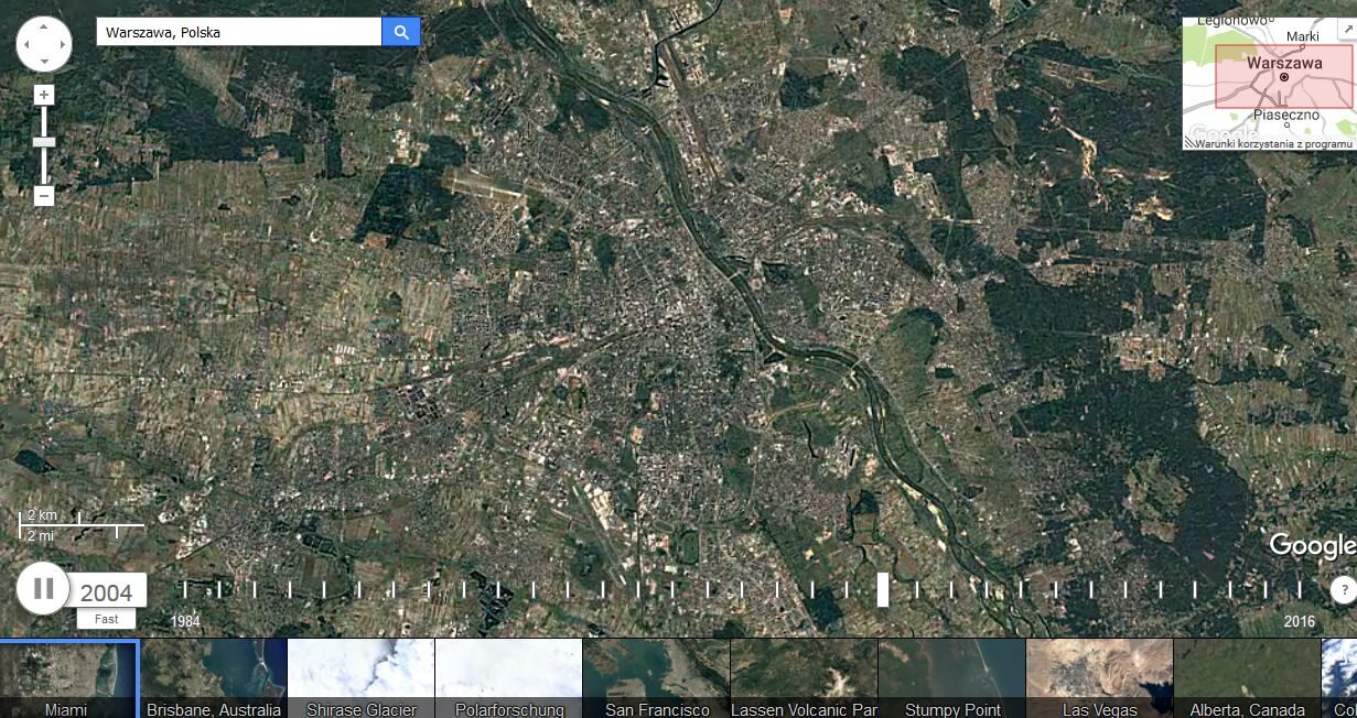 Warszawa w Google Earth Timelapse