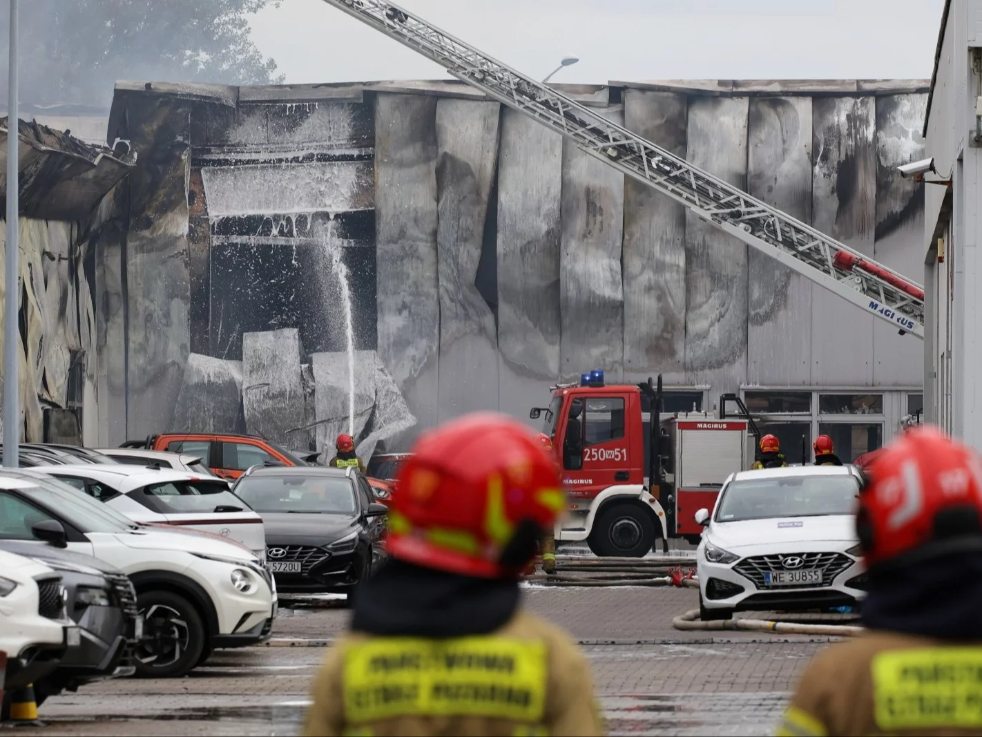 Pożar na Targówku w Warszawie