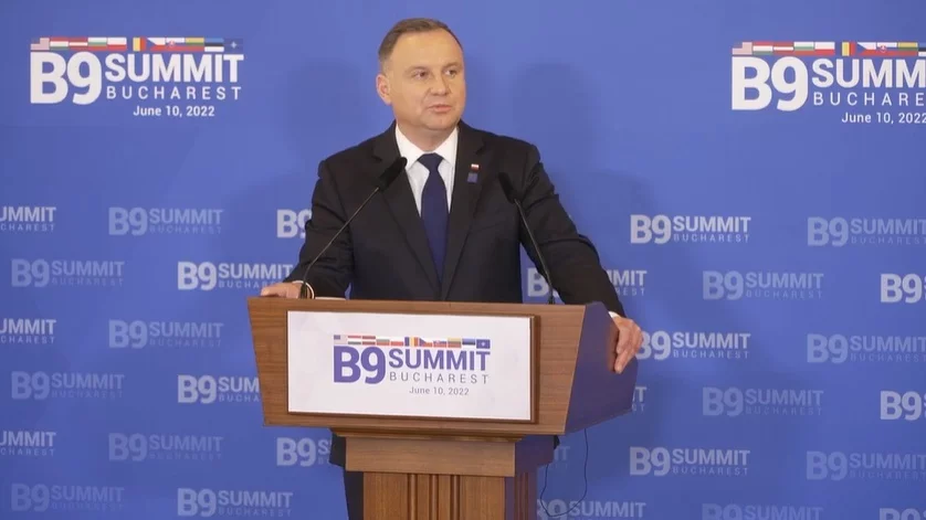 Andrzej Duda na konferencji po szczycie Bukaresztańskiej Dziewiątki