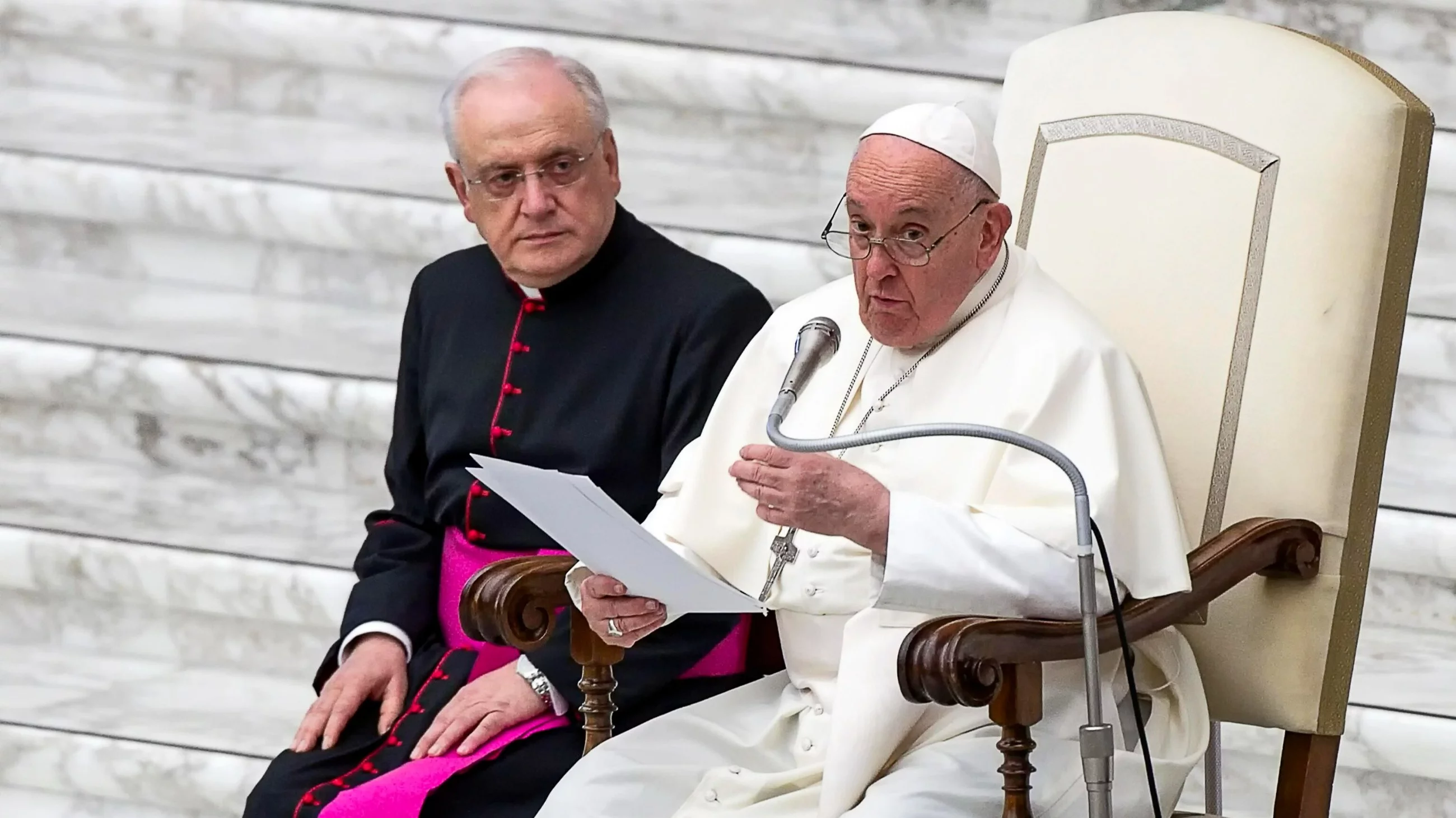 Papież Franciszek na jednej z audiencji