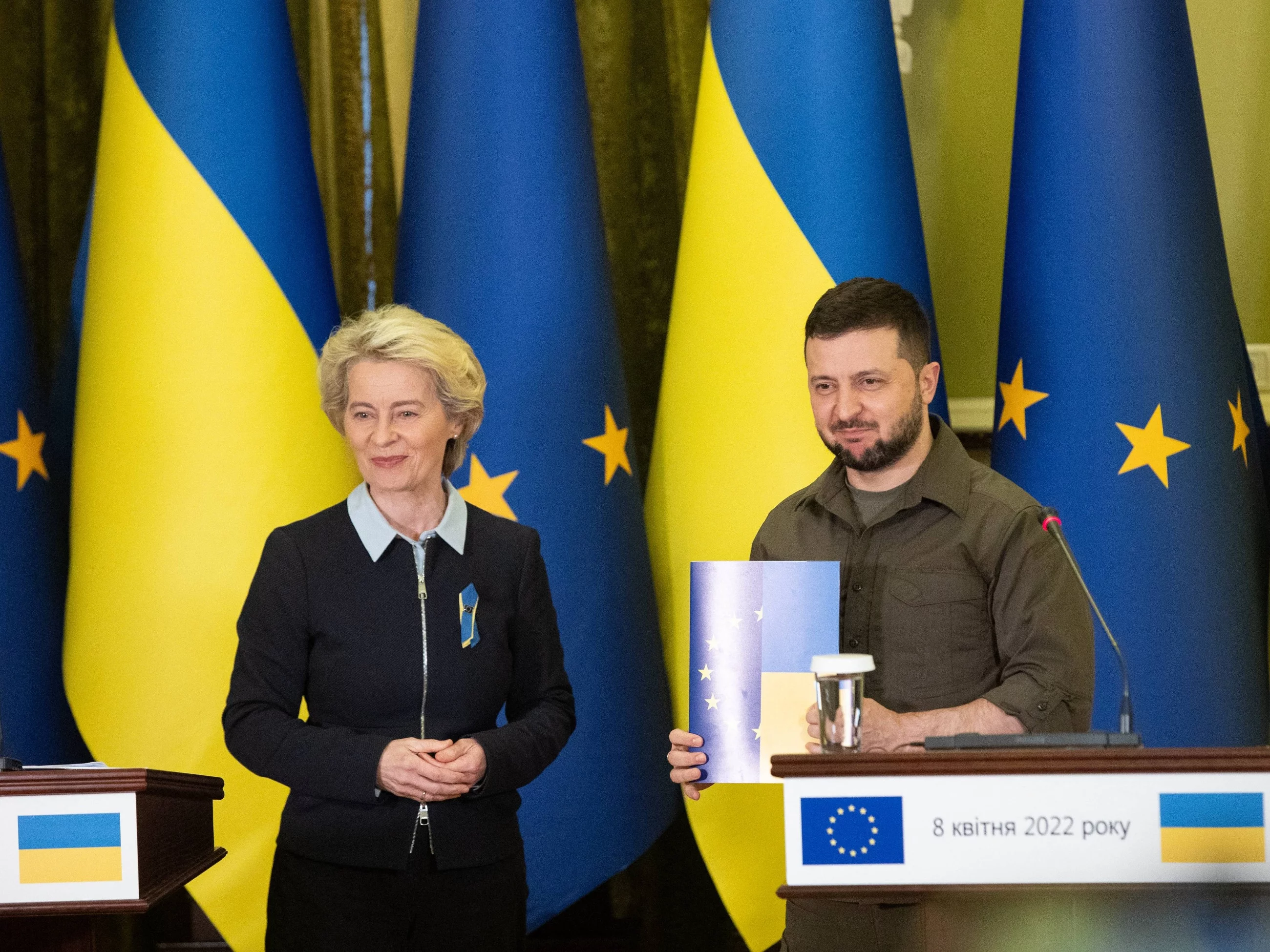 Wołodymyr Zelenski i Ursula Von Der Leyen