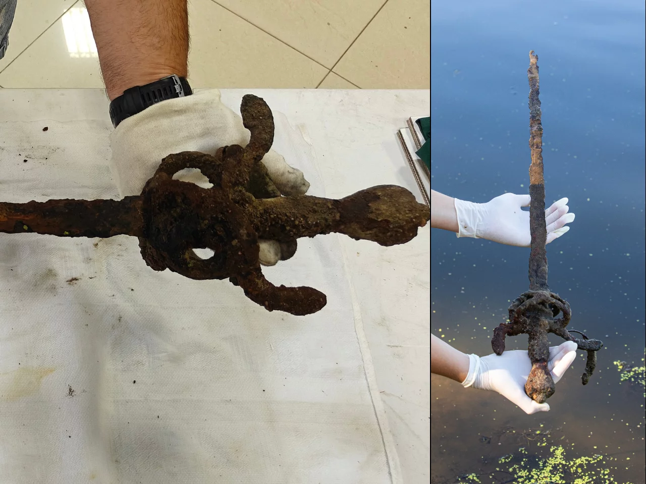 Nowy Dwór Mazowiecki. Wędkarz zamiast ryby wyłowił z Wisły rapier z czasów potopu szwedzkiego