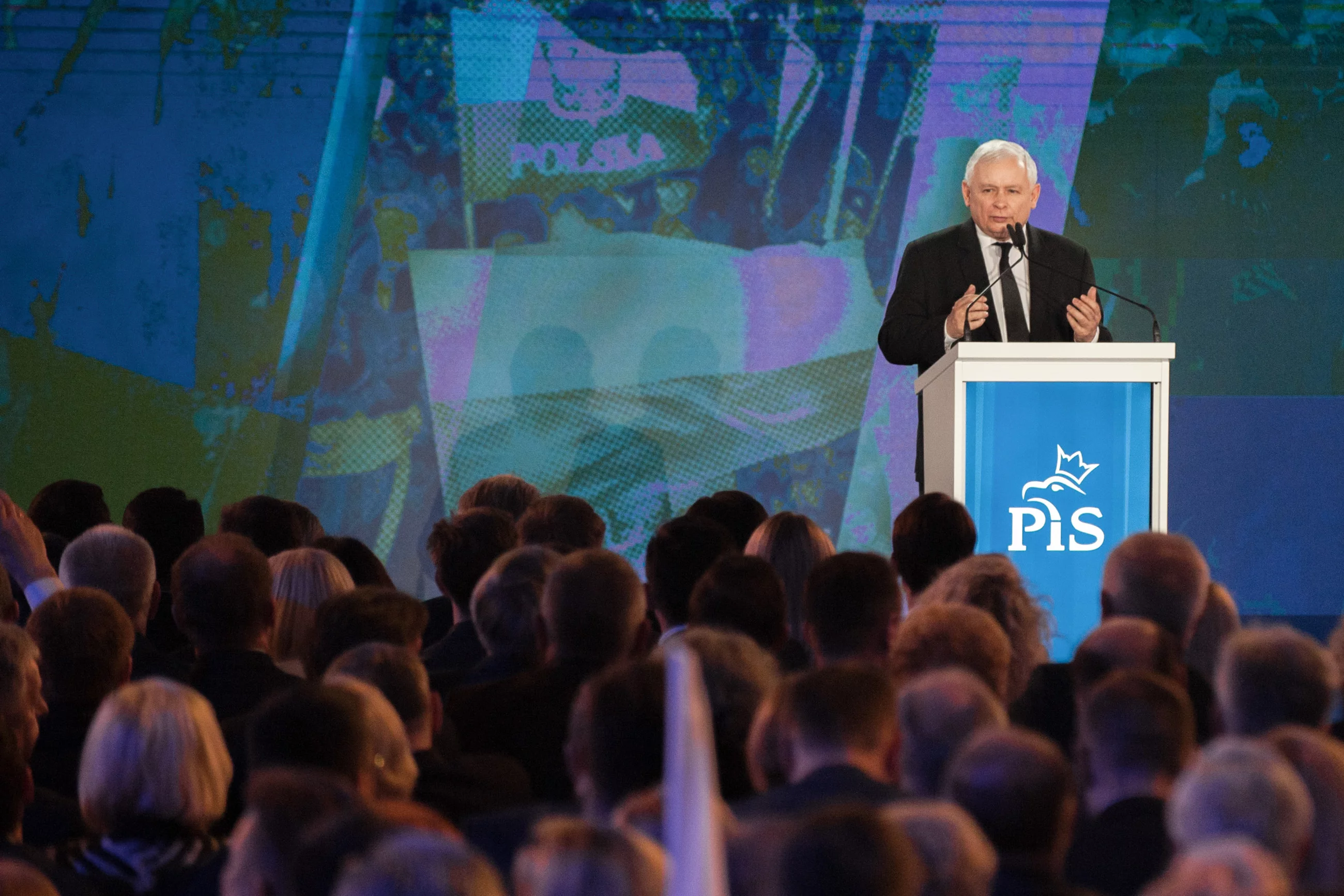 Jarosław Kaczyński podczas konwencji PiS w 2018 r.