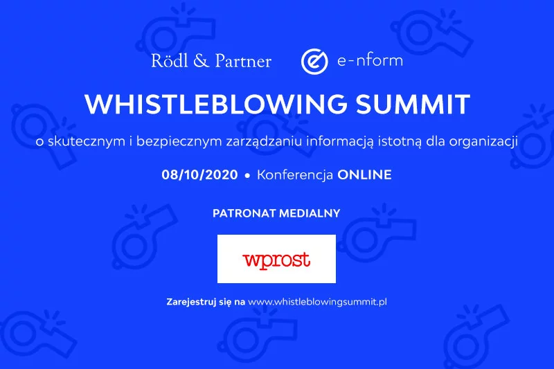 WHISTLEBLOWING SUMMIT 2020 (konferencja online) o skutecznym i bezpiecznym zarządzaniu informacją istotną dla firmy