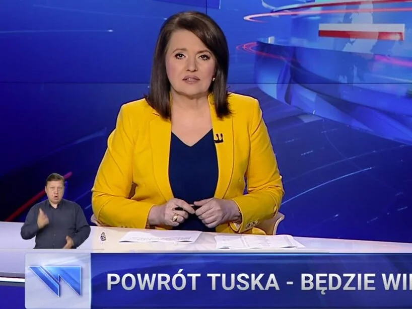 Danuta Holecka w „Wiadomościach” TVP