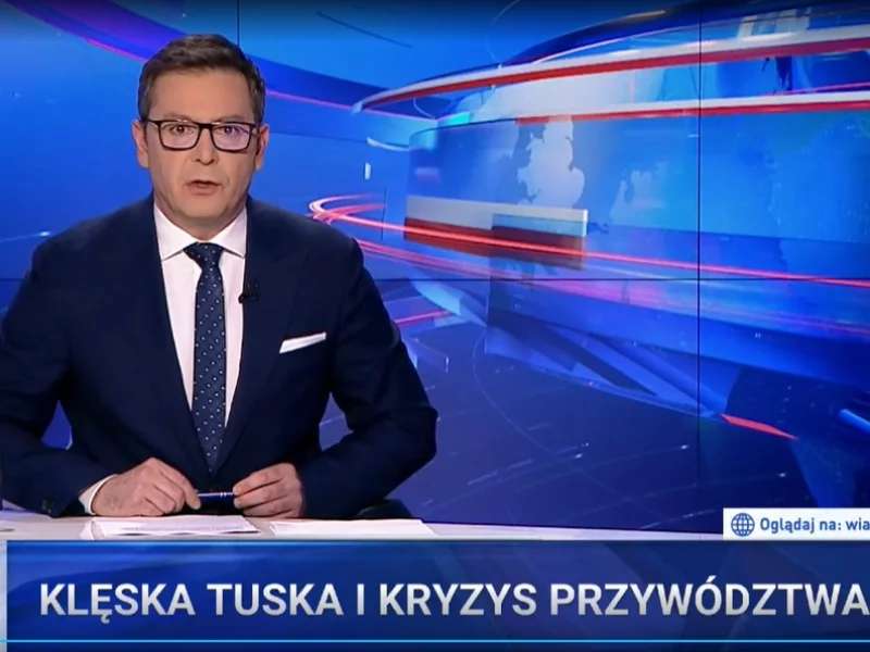 Pasek informacyjny z „Wiadomości” TVP