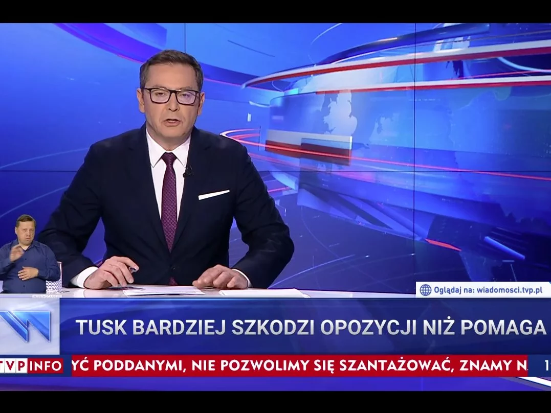 Michał Adamczyk w „Wiadomościach” TVP