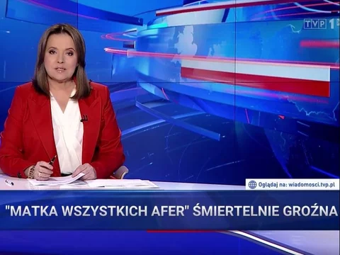 Pasek informacyjny z „Wiadomości” TVP