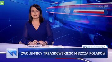 „Wiadomości” TVP z 10 lipca 2020. Pasek „Zwolennicy Trzaskowskiego niszczą Polaków”