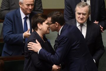 Wicepremier Beata Szydło i premier Mateusz Morawiecki