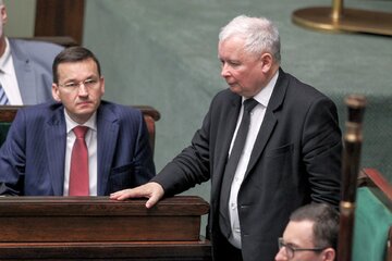 Wicepremier Mateusz Morawiecki i prezes PiS Jarosław Kaczyński