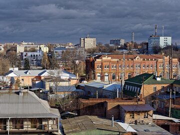 Widok na miasto Taganrog w Rosji. Zdjęcie ilustracyjne
