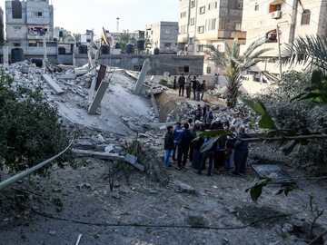 Widok po ostrzale w Strefie Gazy