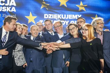 Wieczór wyborczy w sztabie Koalicji Europejskiej