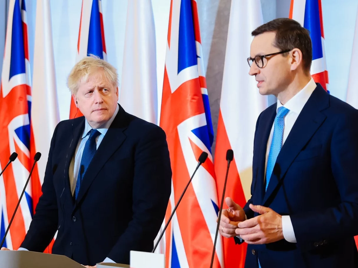 Boris Johnson i Mateusz Morawiecki