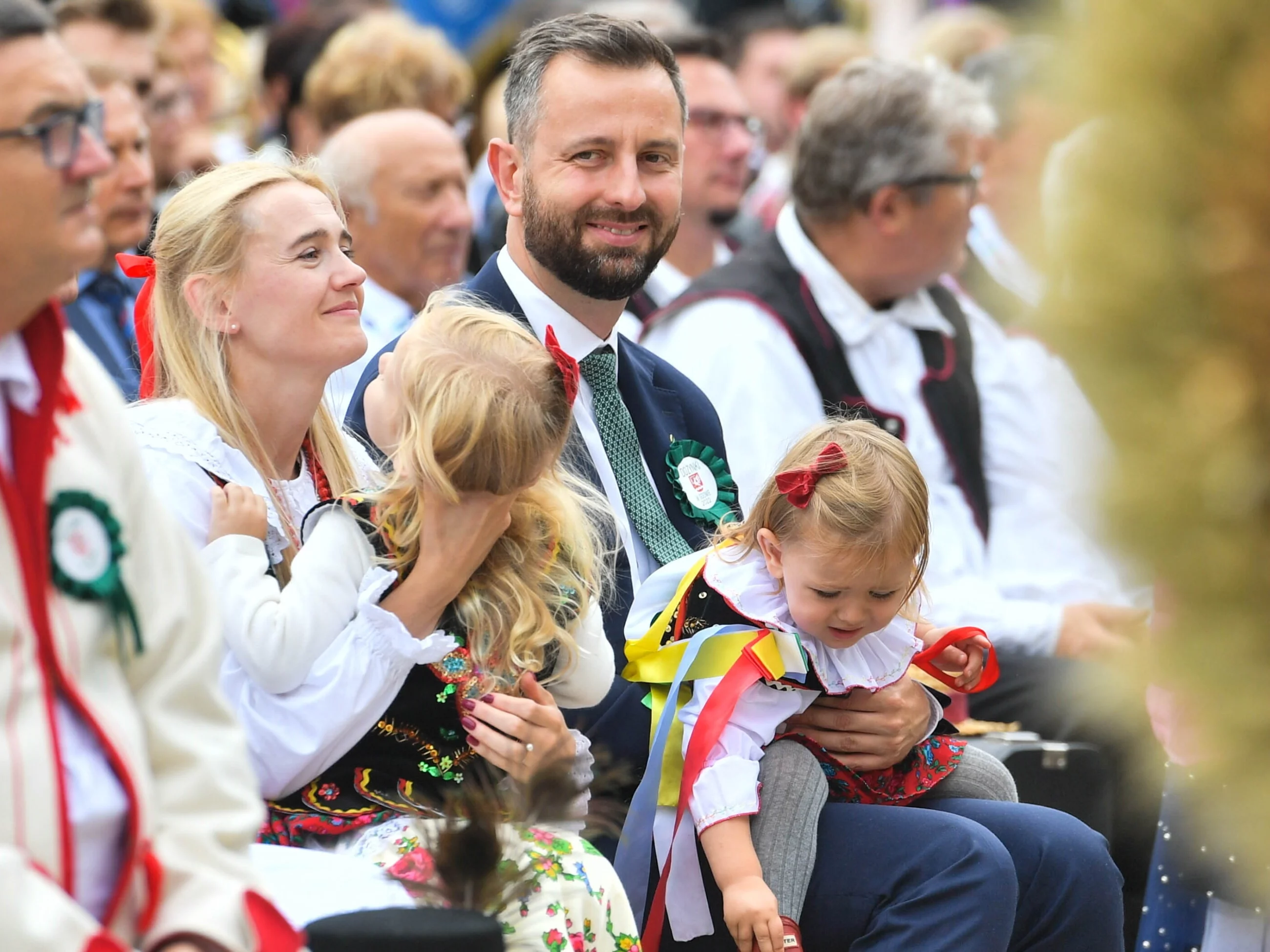 Paulina Kosiniak-Kamysz i Władysław Kosiniak-Kamysz na dożynkach w Gdowie