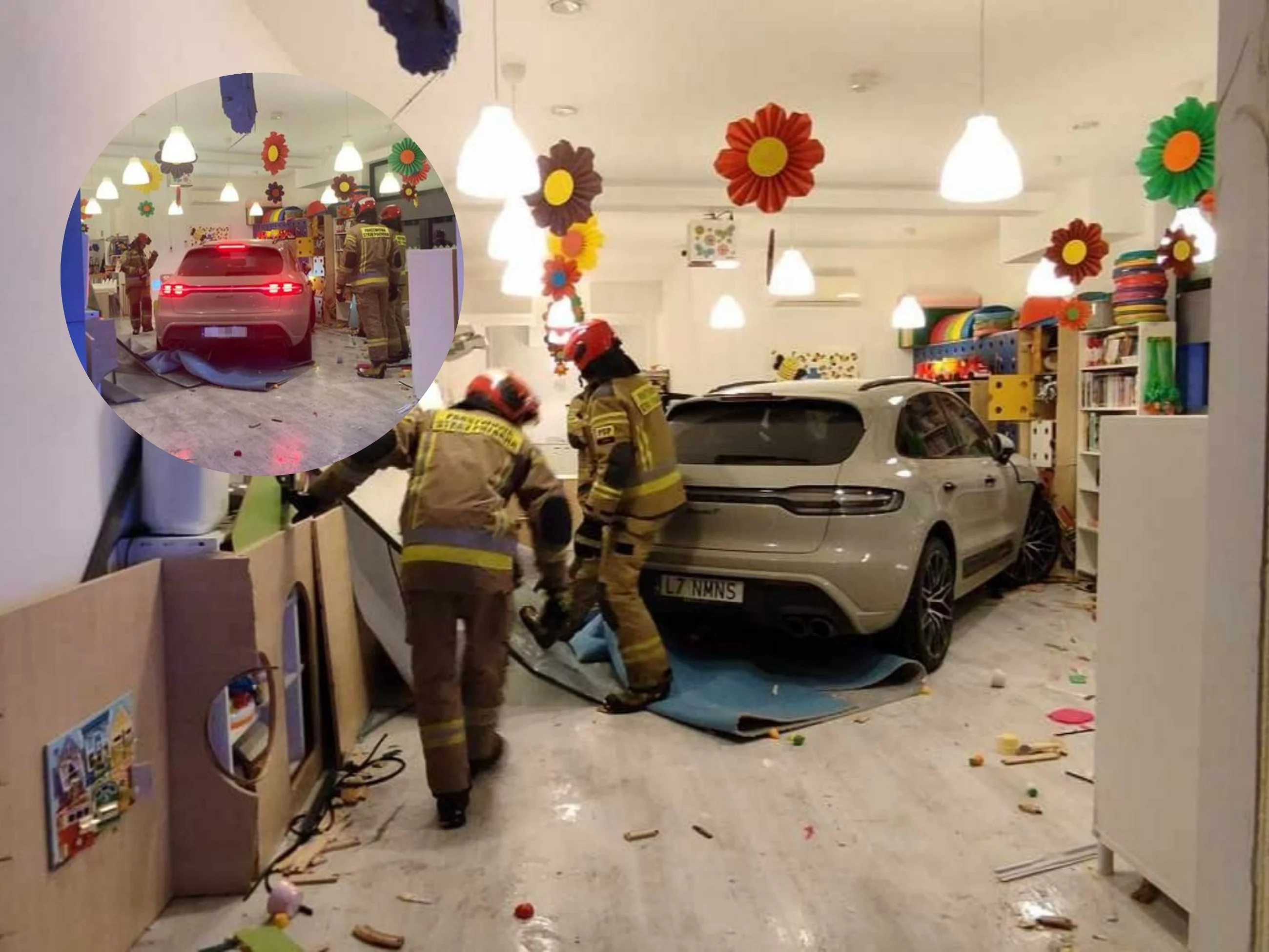 Wjechała samochodem do żłobka