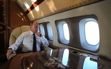 Władimir Putin w prezydenckim samolocie