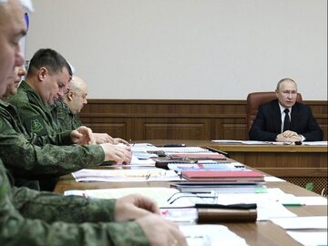 Władimir Putin w sztabie sił zbrojnych Rosji